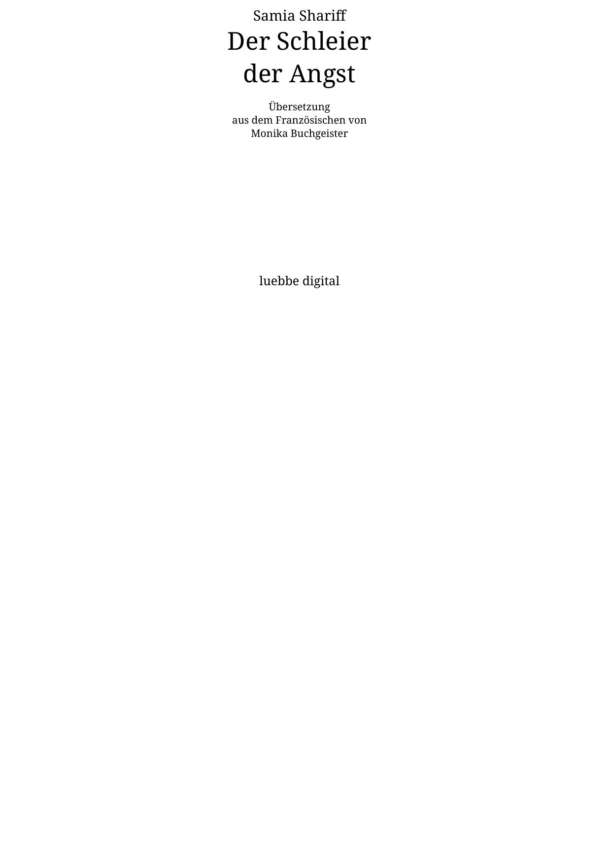 Der Schleier der Angst - Der Schleier der Angst - Voile de la Peur