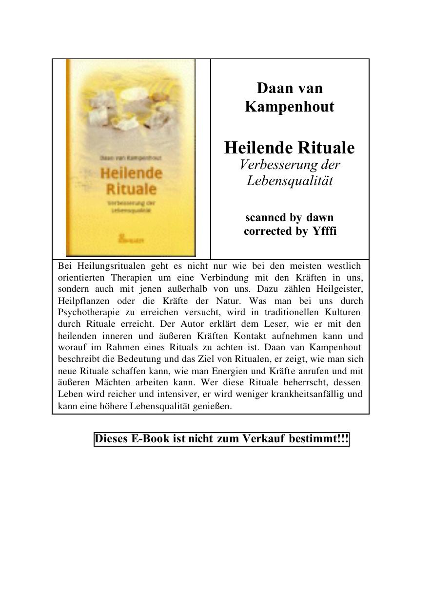 Heilende Rituale-Verbesserung der Lebensqualität