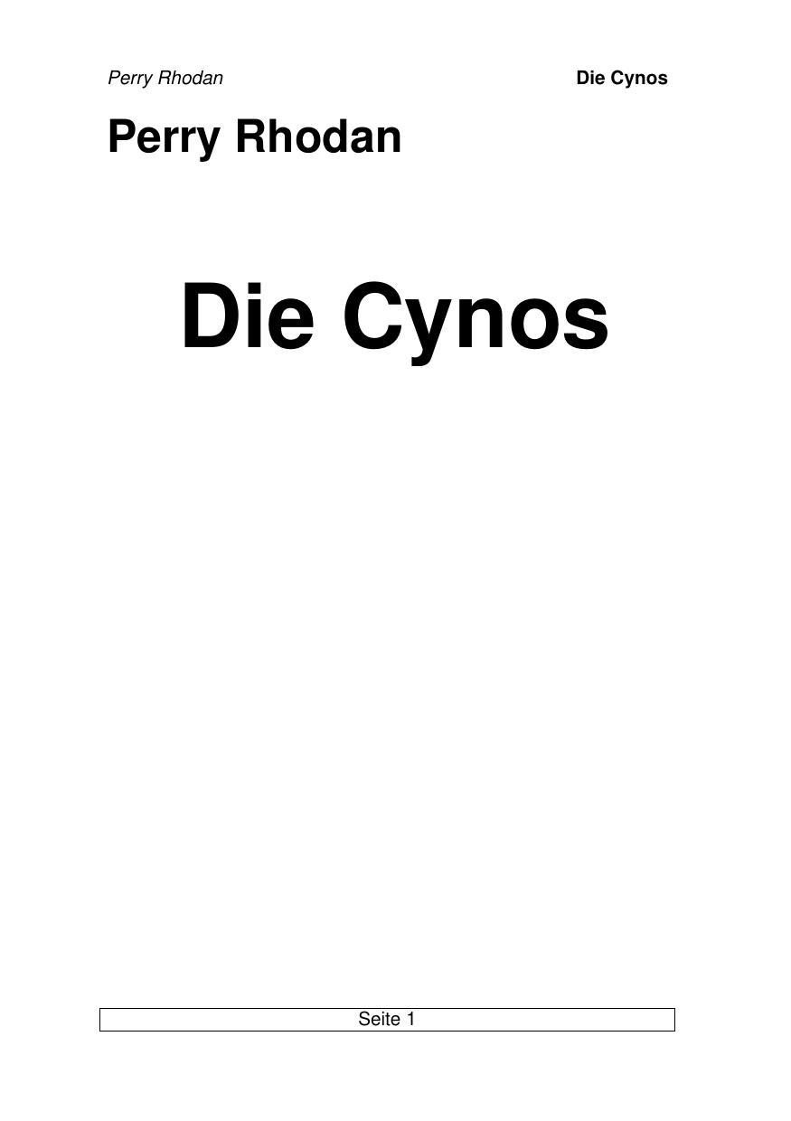 Perry Rhodan - 5Silberband 60 - Die Cynos.doc