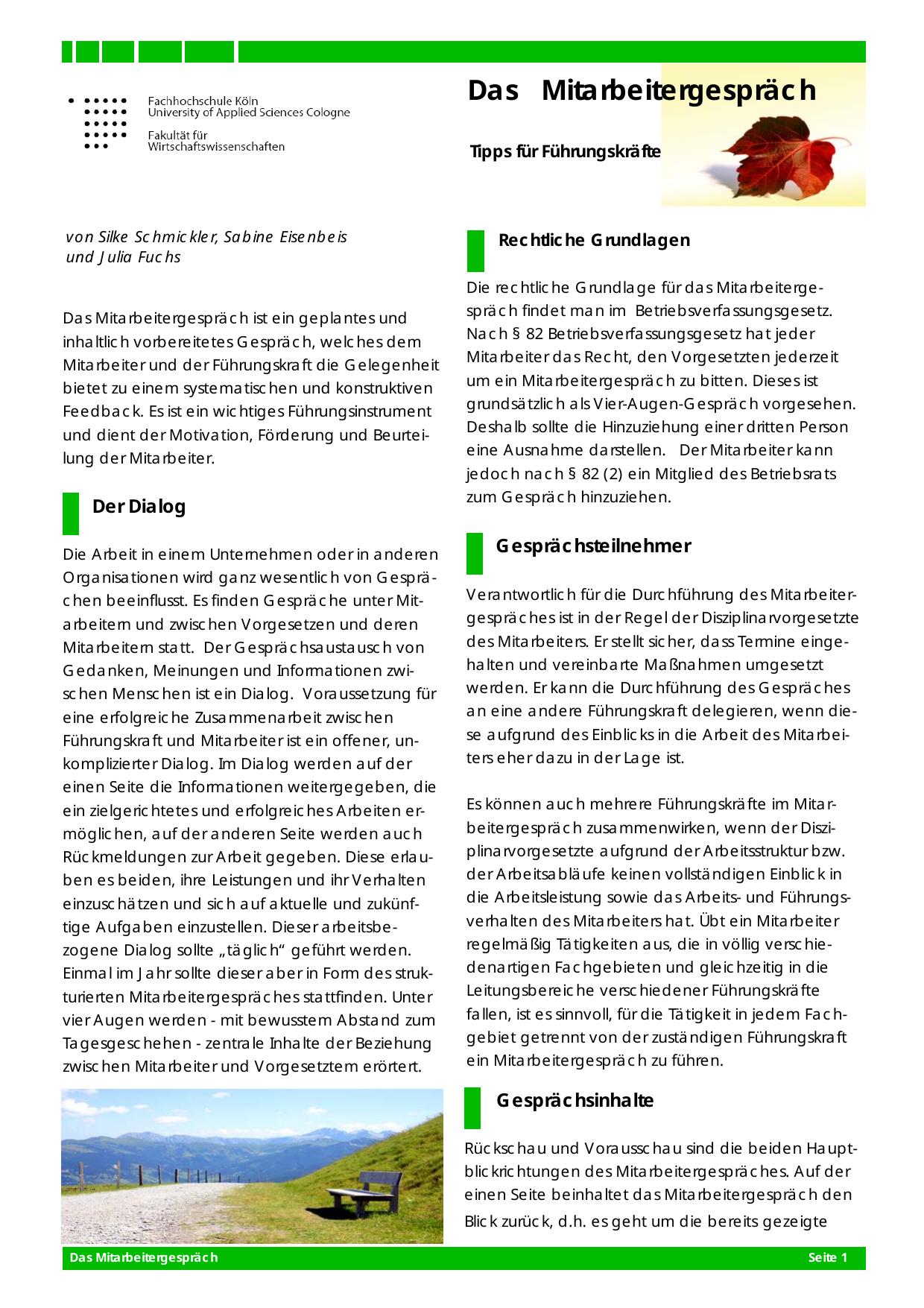 Das Mitarbeitergespräch-Layout 1