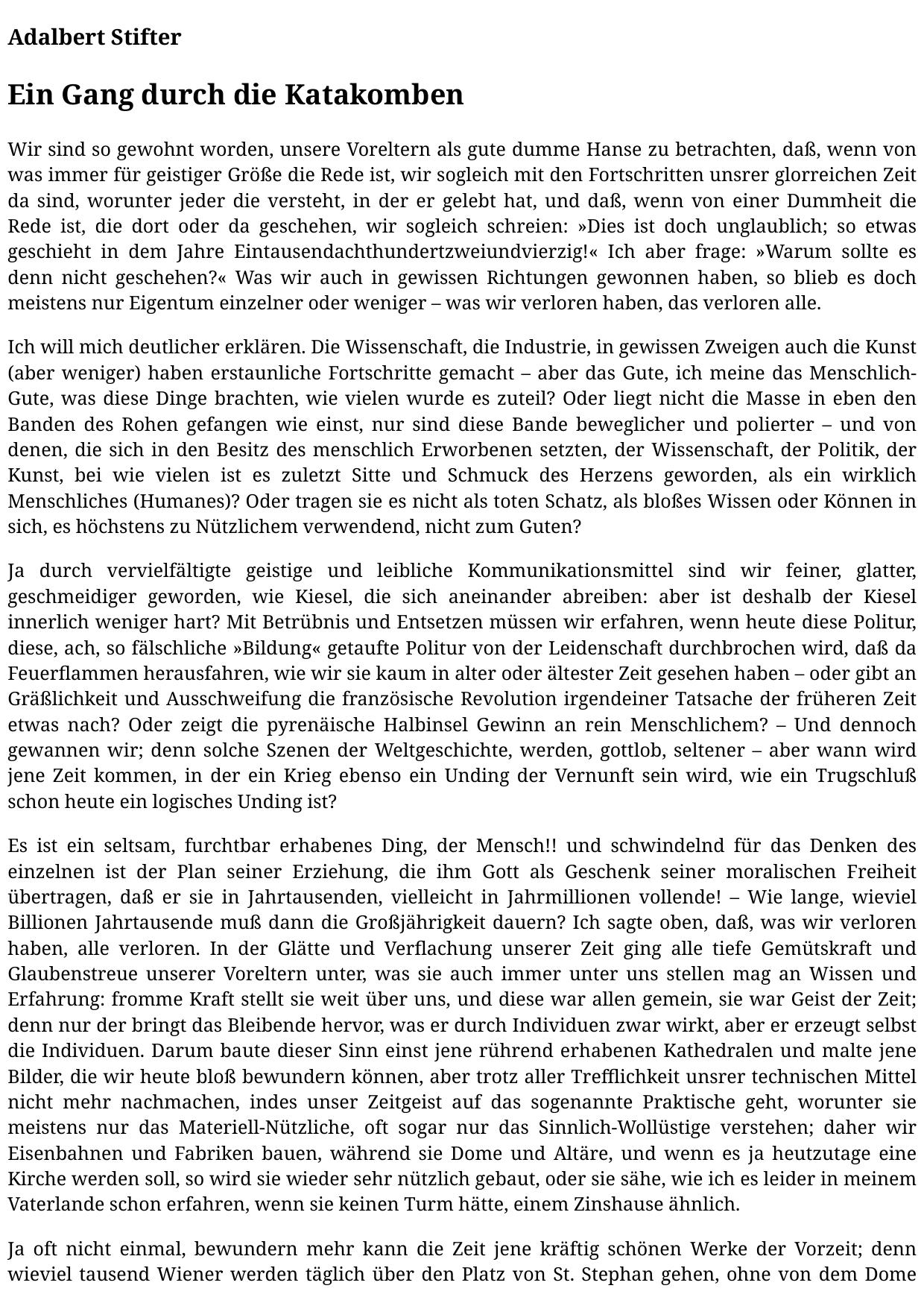 Ein Gang durch die Katakomben