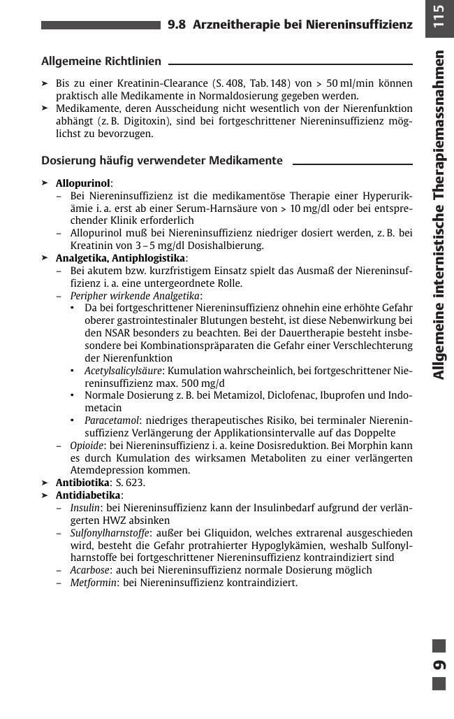 Grundlagen und Arbeitstechniken: allgemeine internistische Therapiemaßnahmen