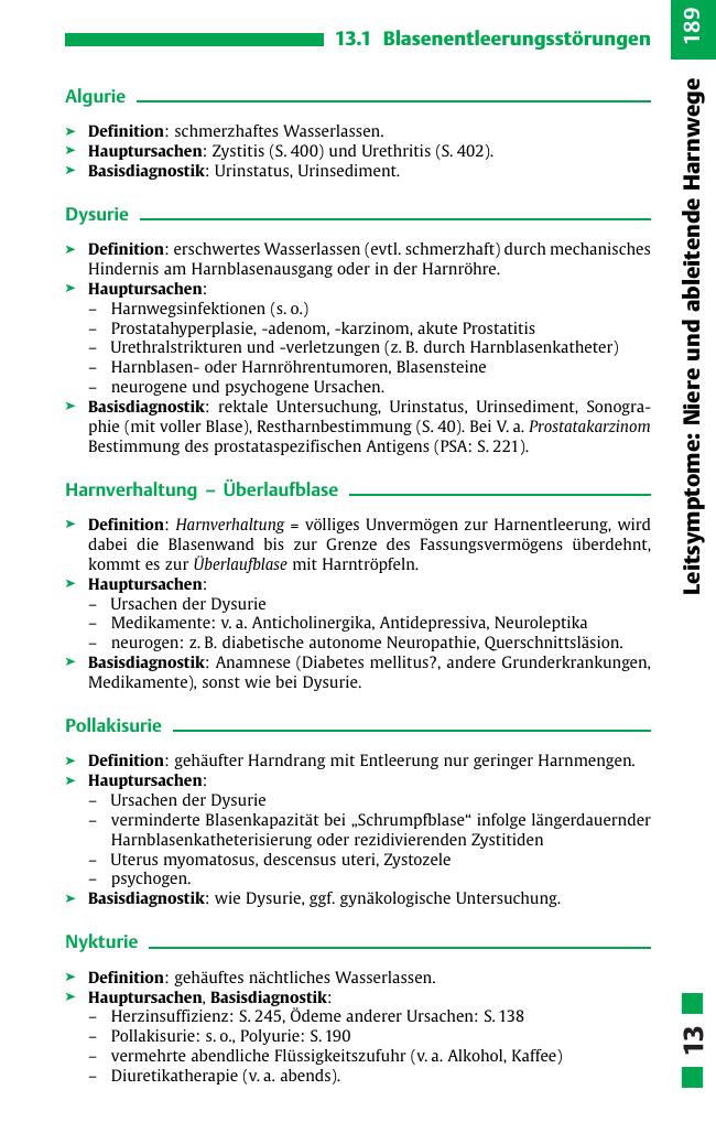 Leitsymptome: Niere und ableitende Harnwege