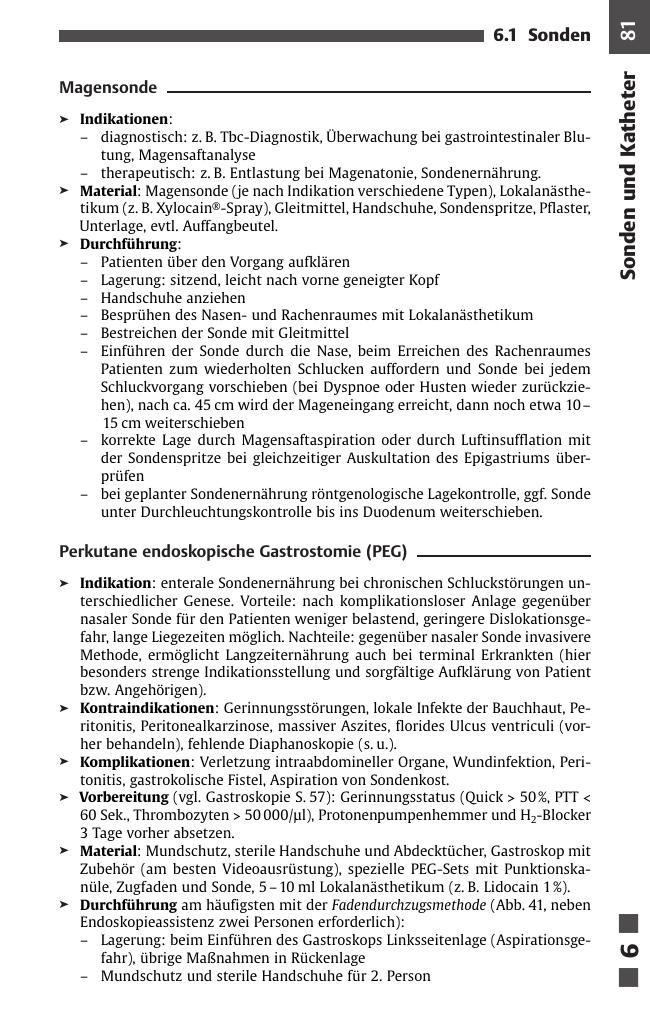 Grundlagen und Arbeitstechniken: Sonden und Katheter
