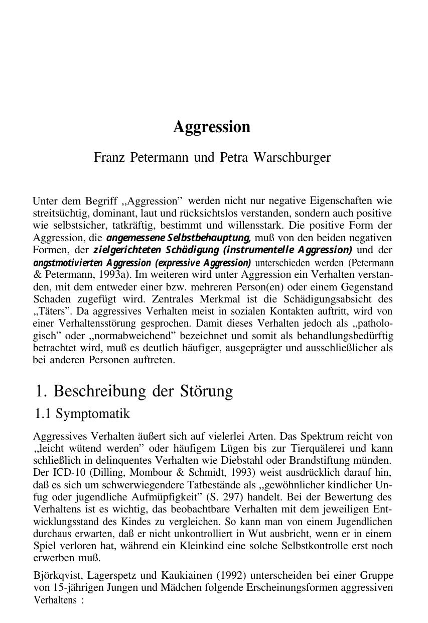 F. Petermann (Hrsg.): Lehrbuch der Klinischen Kinderpsychologie