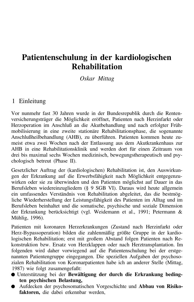 F. Petermann (Hrsg.): Patientenschulung und Patientenberatung