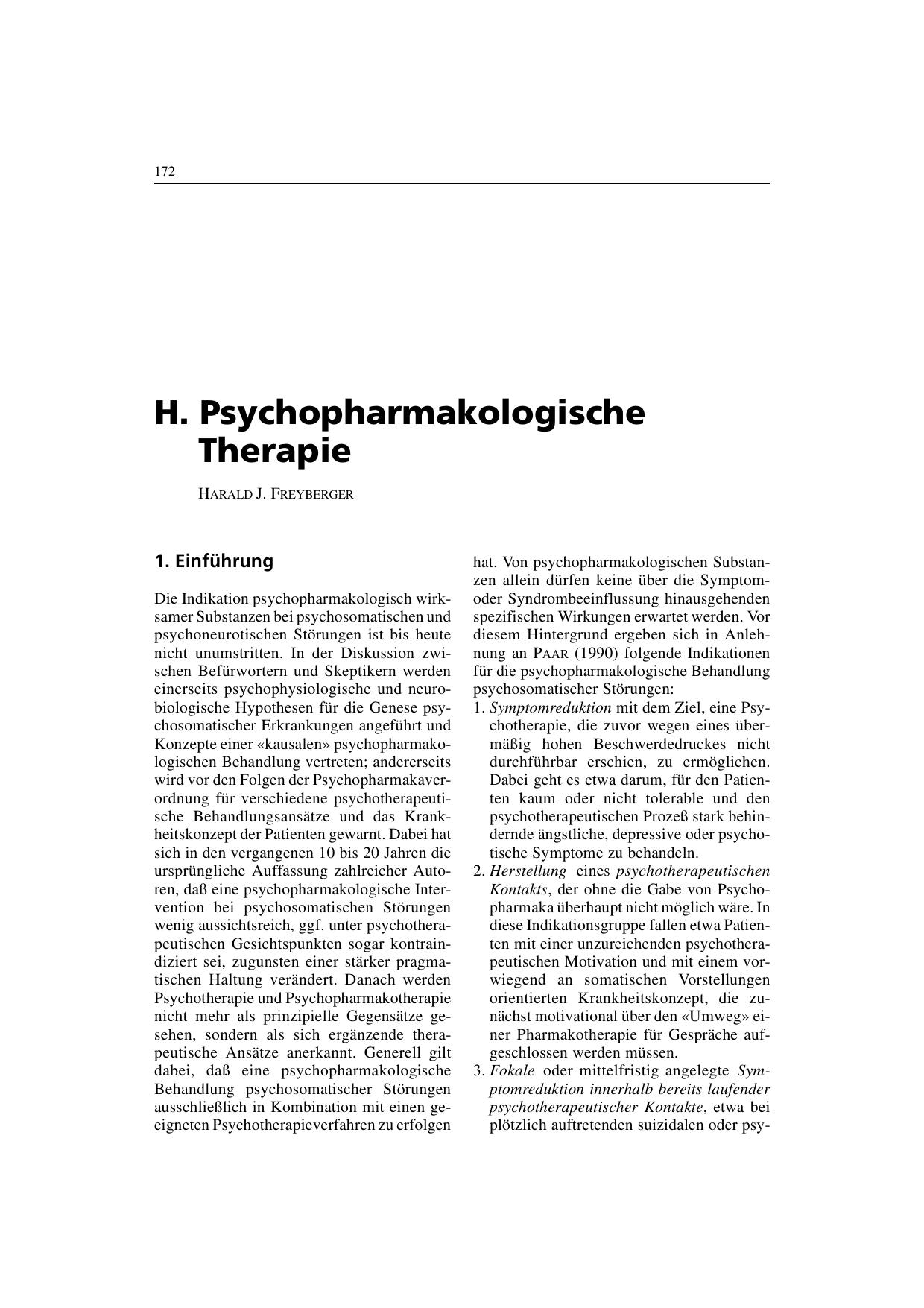 A.-E. Meyer, H. Freyberger, M. v. Kerekjarto, R. Liedtke & H. Speidel (Hrsg.): Jores Praktische Psychosomatik