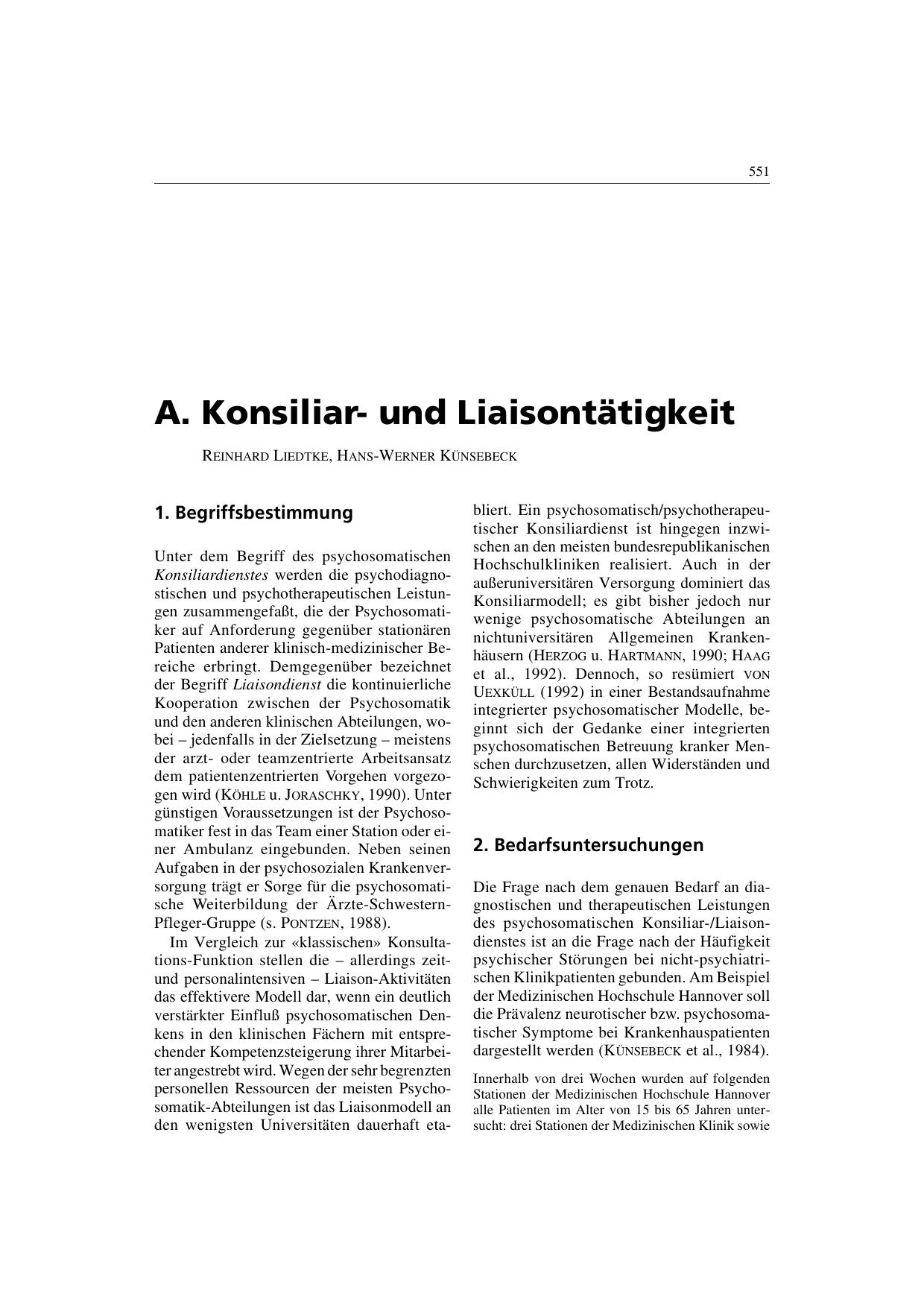 A.-E. Meyer, H. Freyberger, M. v. Kerekjarto, R. Liedtke & H. Speidel (Hrsg.): Jores Praktische Psychosomatik