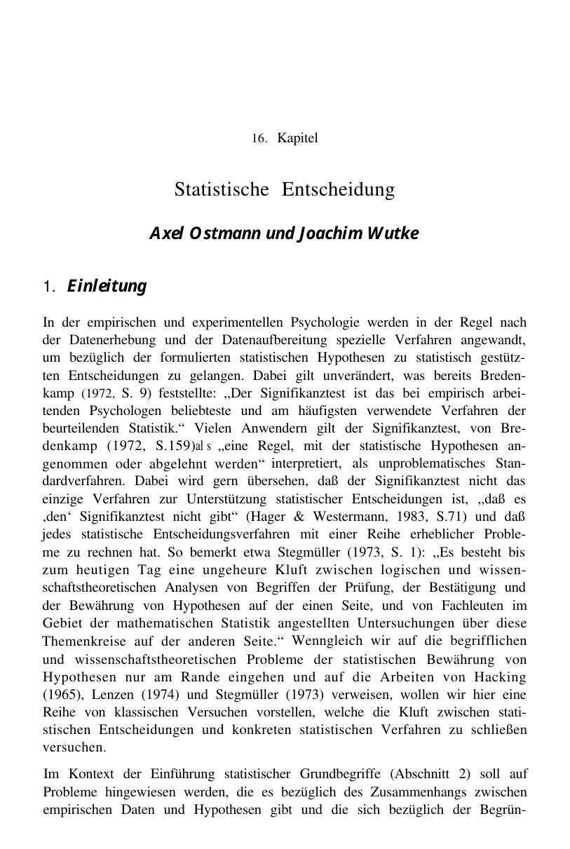 Enzyklopädie der Psychologie. Themenbereich B: Methodologie und Methoden. Serie I: Forschungsmethoden der Psychologie. Bd. 1: Methodologische Grundlagen der Psychologie