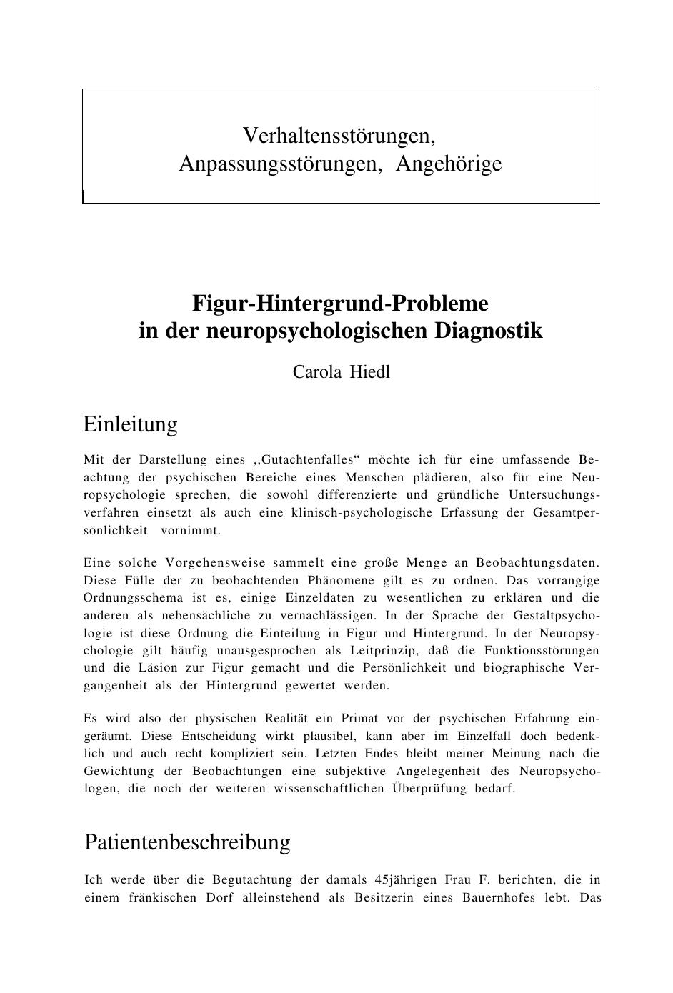 S. Gauggel & G. Kerkhoff (Hrsg.): Fallbuch der Klinischen Neuropsycholog"