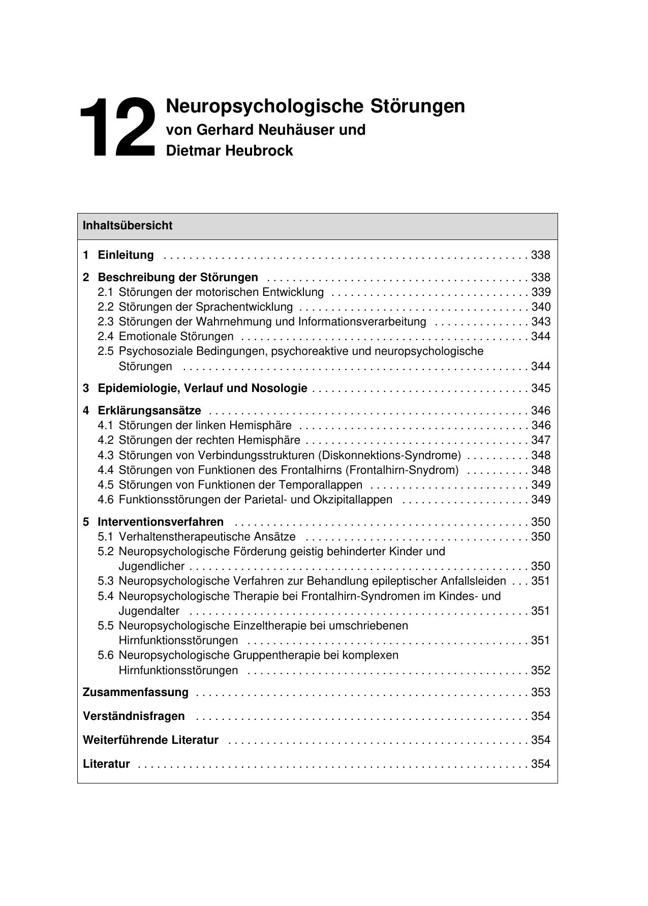 F. Petermann (Hrsg.): Lehrbuch der Klinischen Kinderpsychologie und -psychiatrie