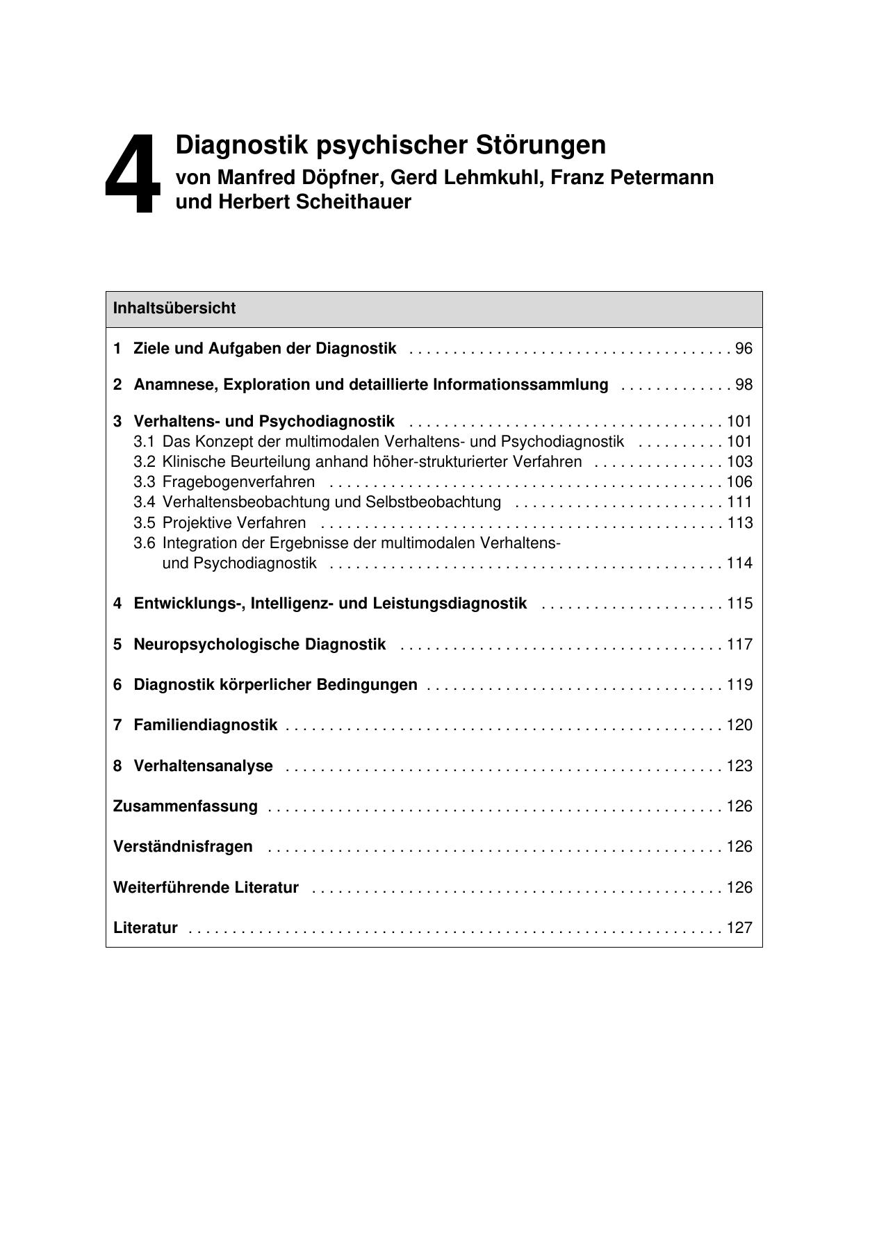 F. Petermann (Hrsg.): Lehrbuch der Klinischen Kinderpsychologie und -psychiatrie