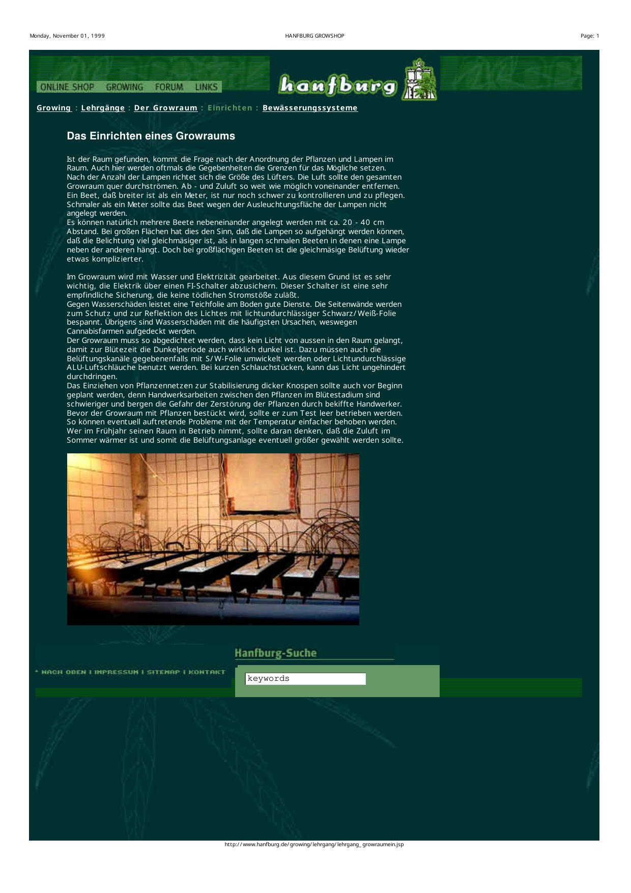 Growroom einrichten