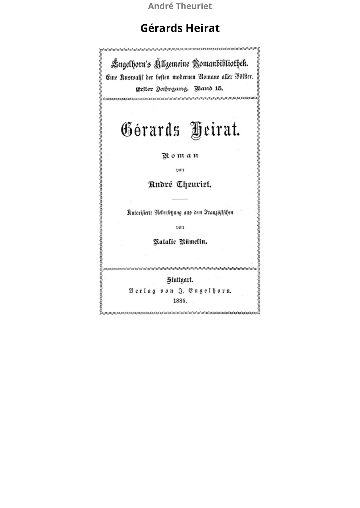 Gérards Heirat