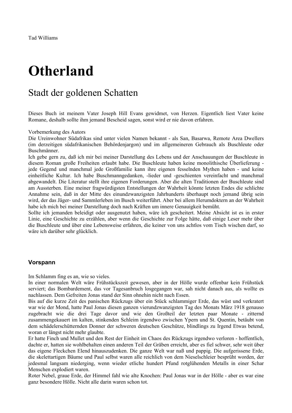 Microsoft Word - Tad Williams - Otherland - Stadt der goldenen Schatten.rtf