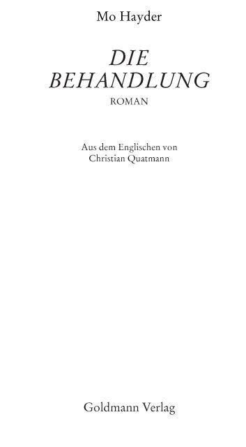 Die Behandlung: Roman (German Edition)