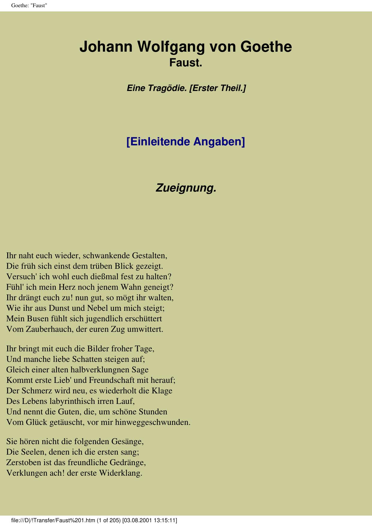 Goethe: "Faust"
