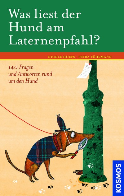 Was liest der Hund am Laternenpfahl