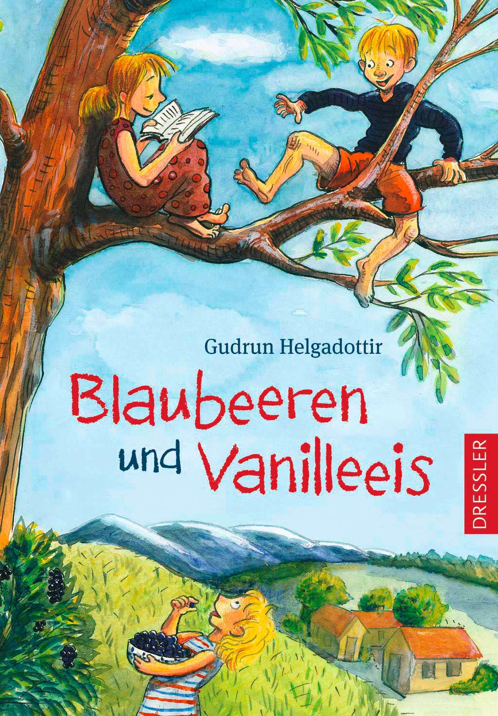 Blaubeeren und Vanilleeis