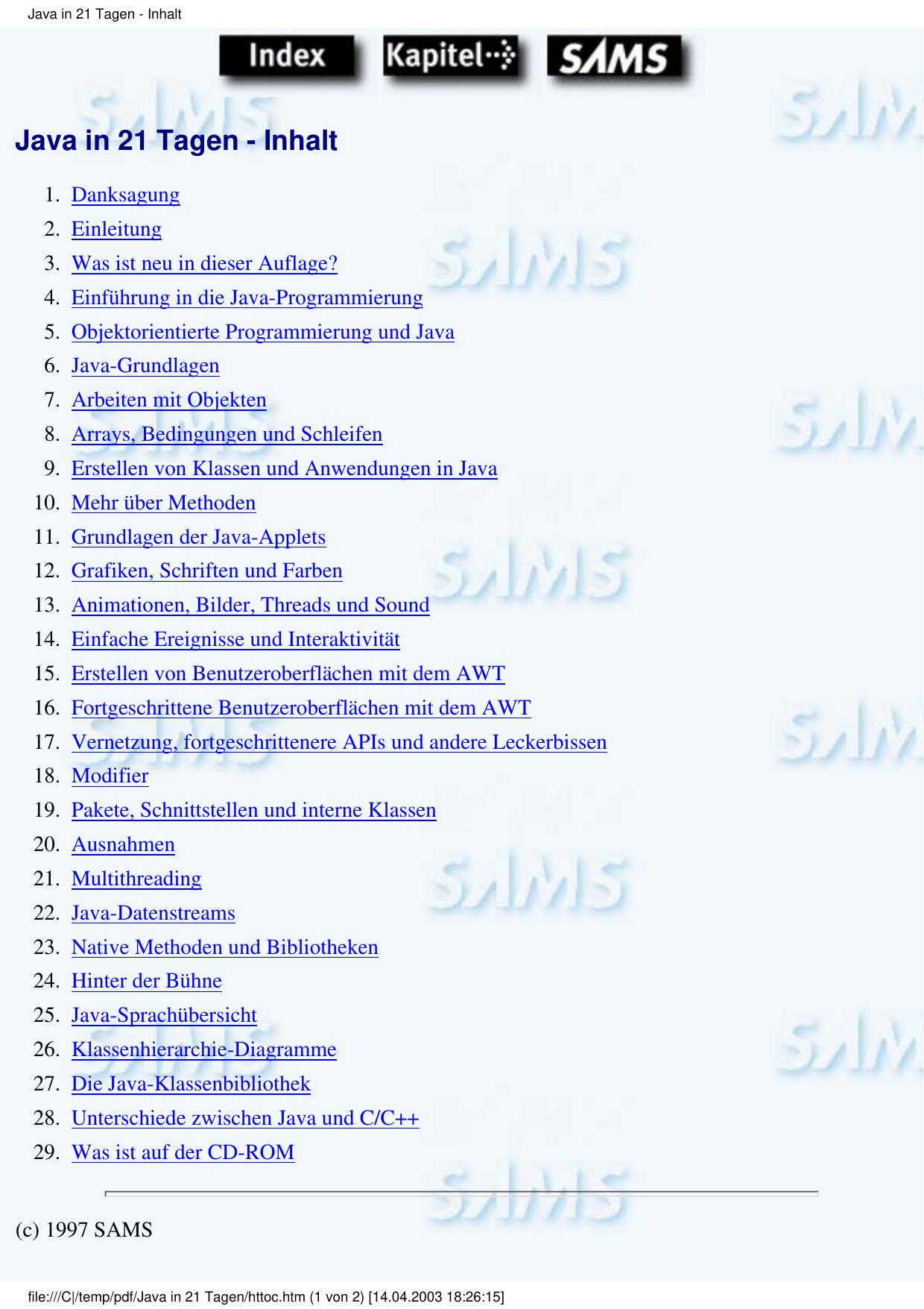 Java in 21 Tagen