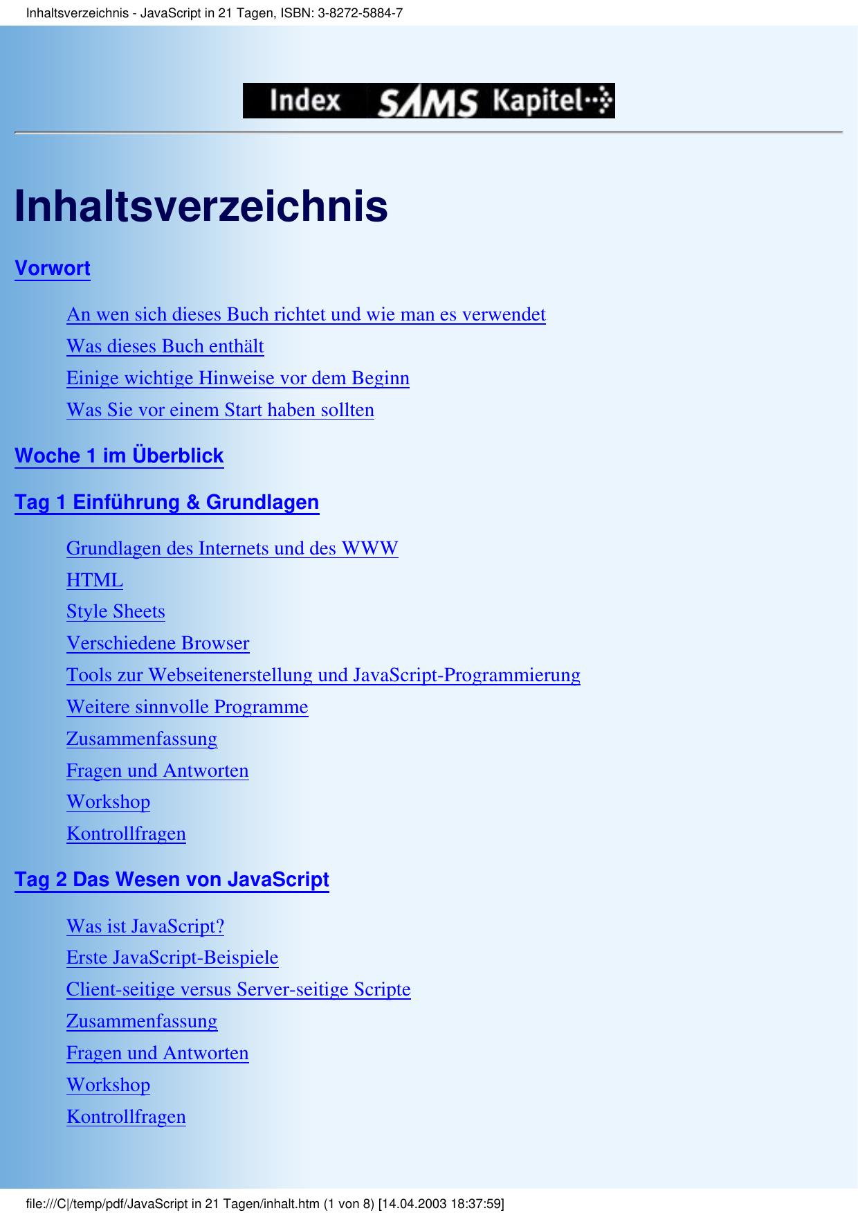 JavaScript in 21 Tagen