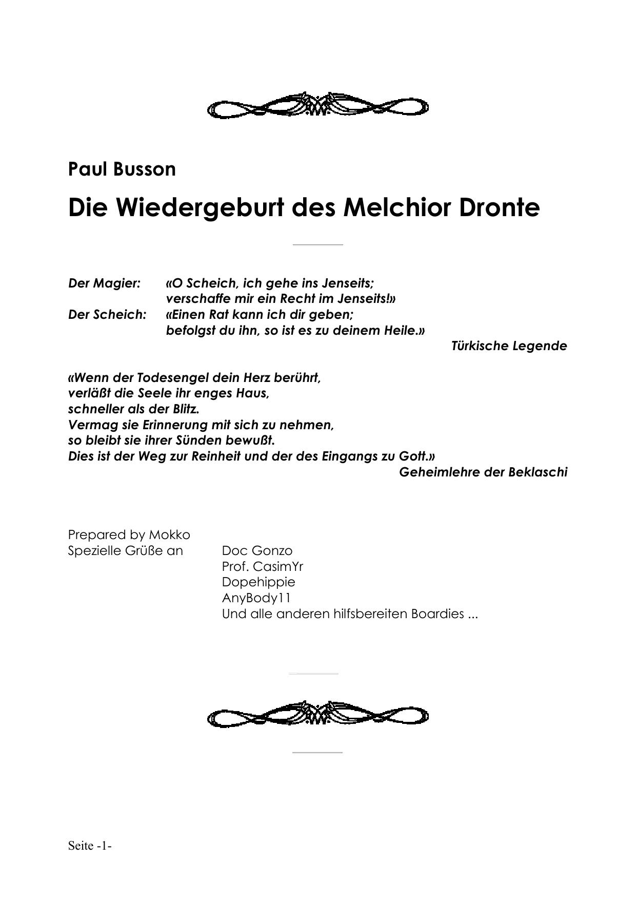 Die Wiedergeburt des Melchior Dronte
