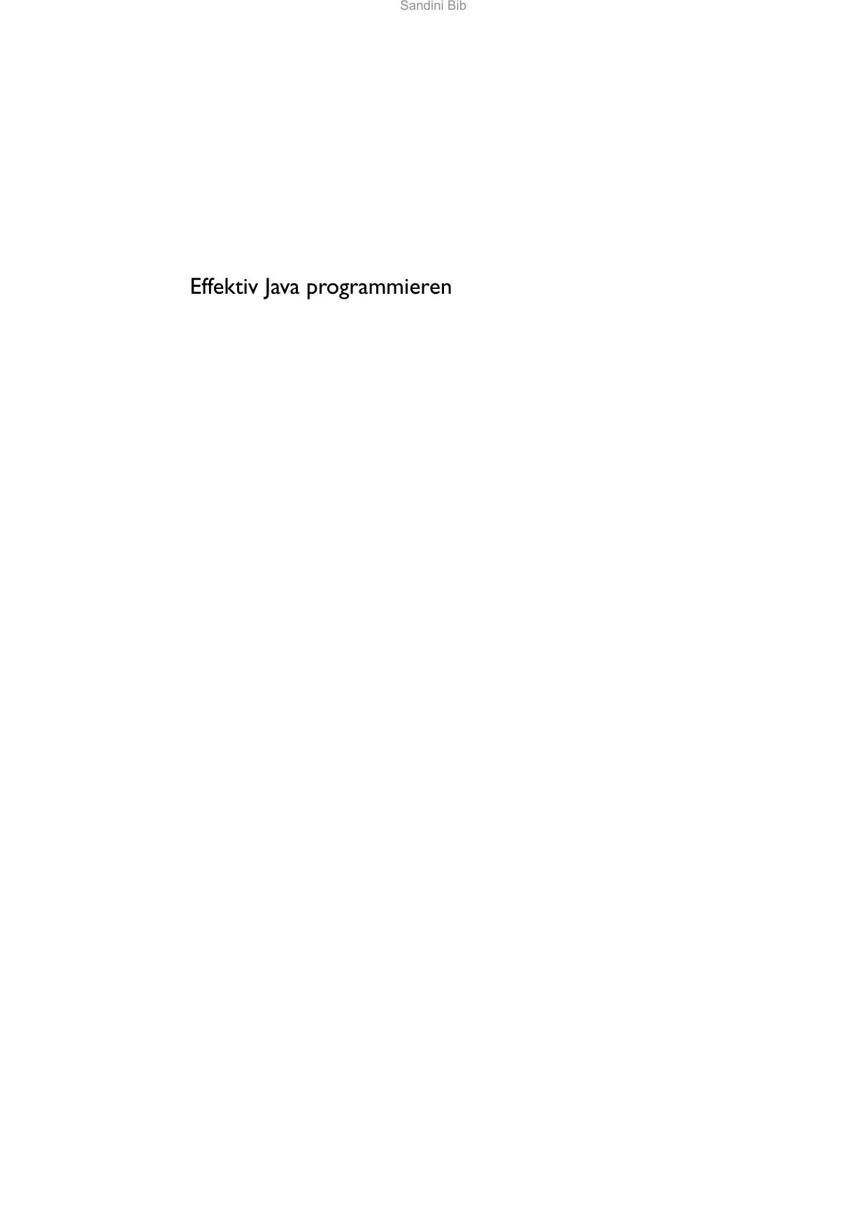 Effektiv Java programmieren