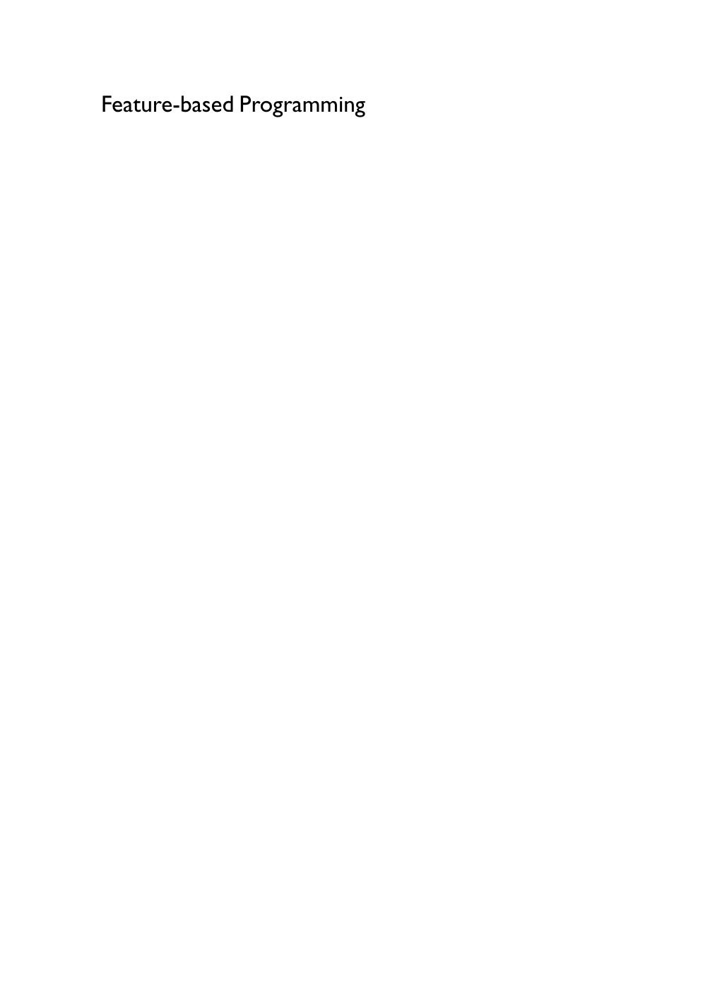 Feature-based Programming - *3-8273-2077-1* - © 2003-2005 by Addison-Wesley Verlag <DDT>