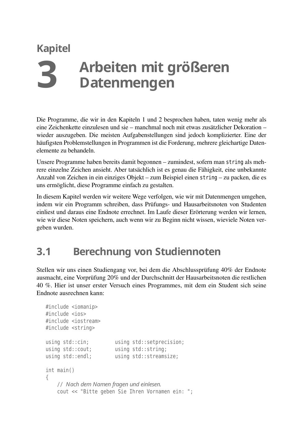 Intensivkurs C++ - Schneller Einstieg über die Standardbibliothek <Probekapitel 3> - *ISBN 3-8273-7029-9* - © 2003 Pearson Studium