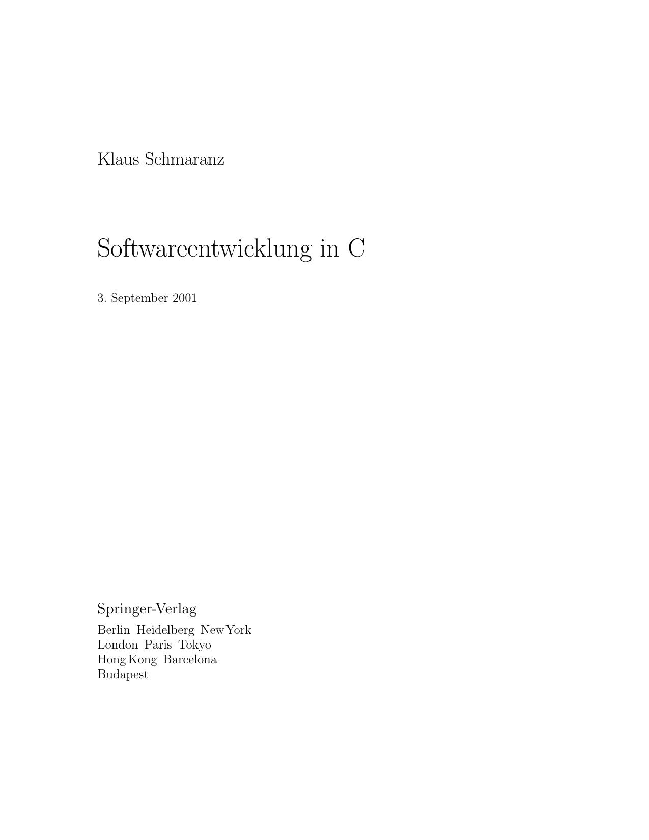 Softwareentwicklung in C