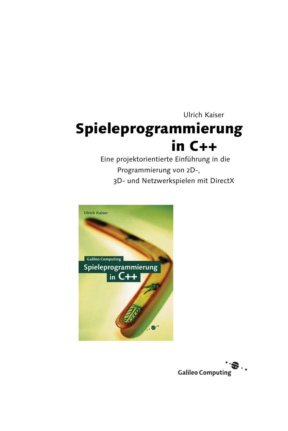 Spieleprogrammierung in C++ - Leseprobe (Galileo Computing)