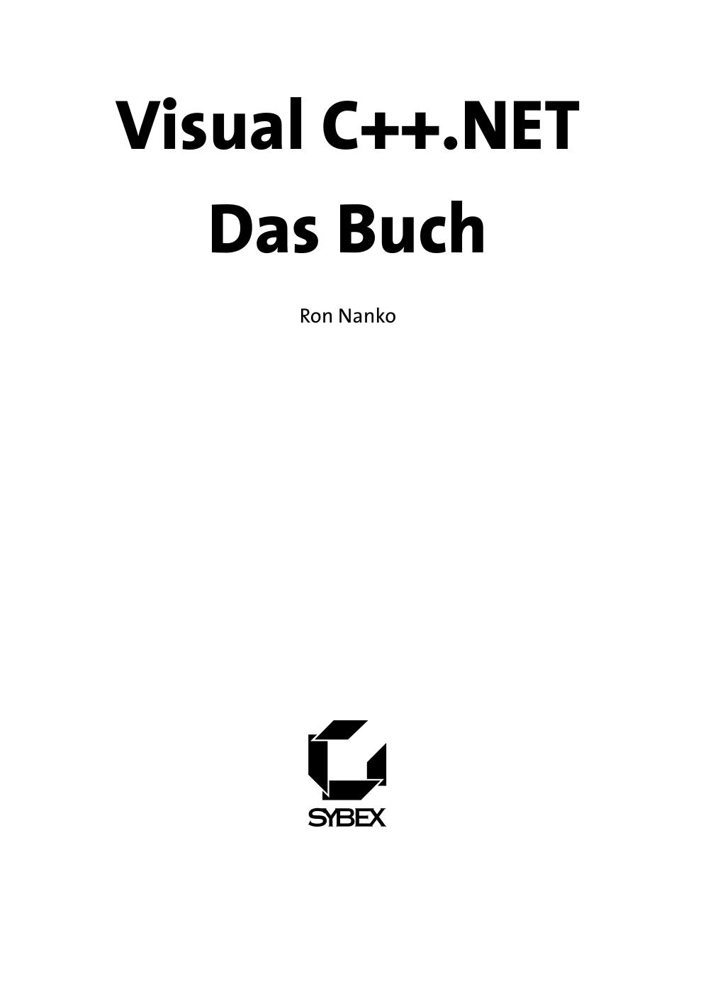 Visual C++.NET - Das Buch