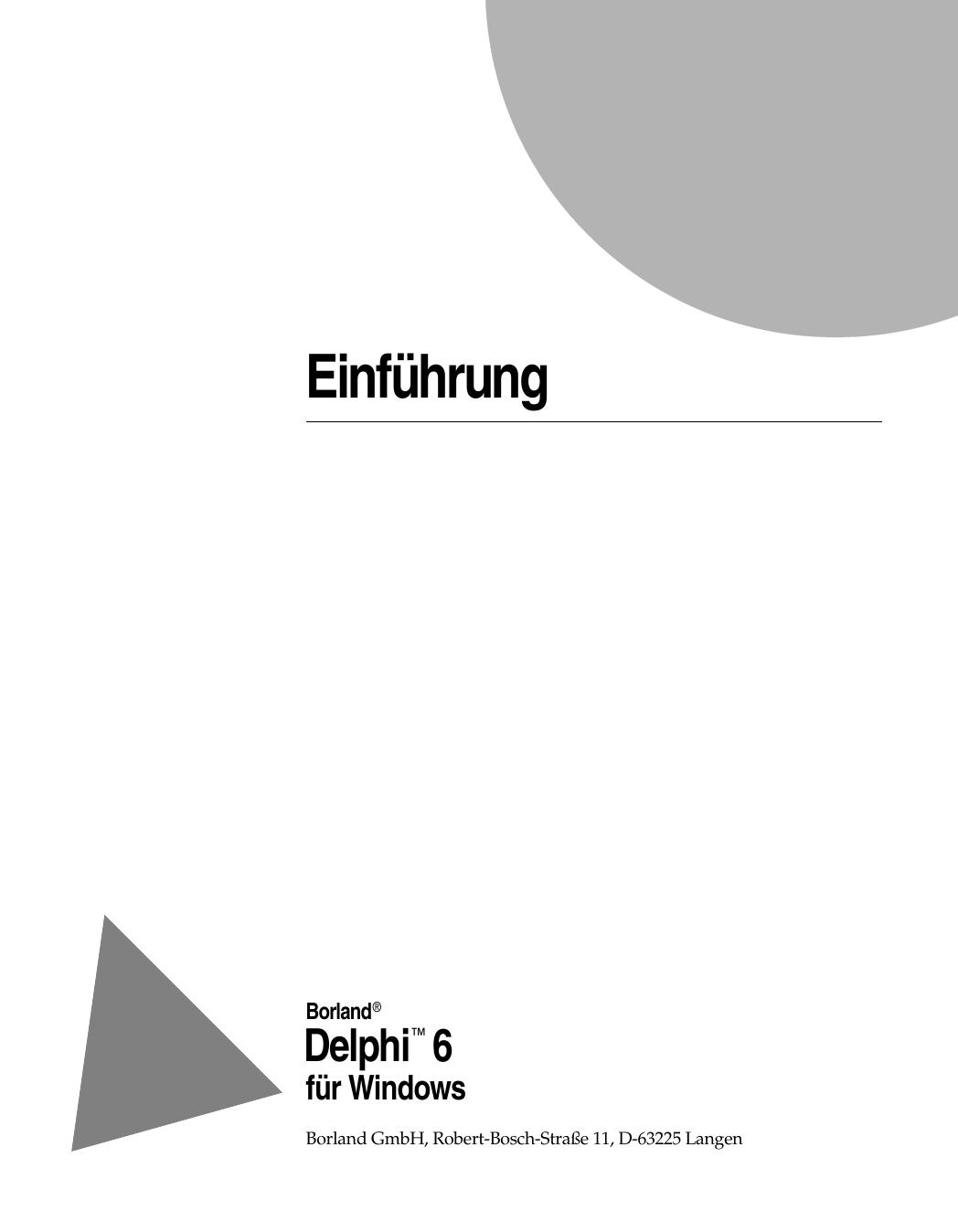 Delphi 6 - Einführung