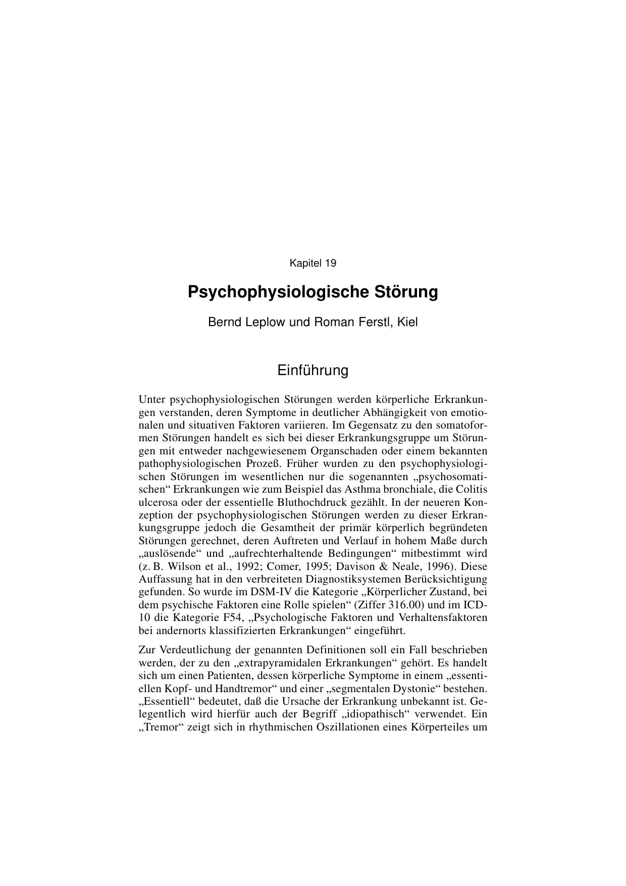 H. Reinecker (Hrsg.): Fallbuch der Klinischen Psychologie