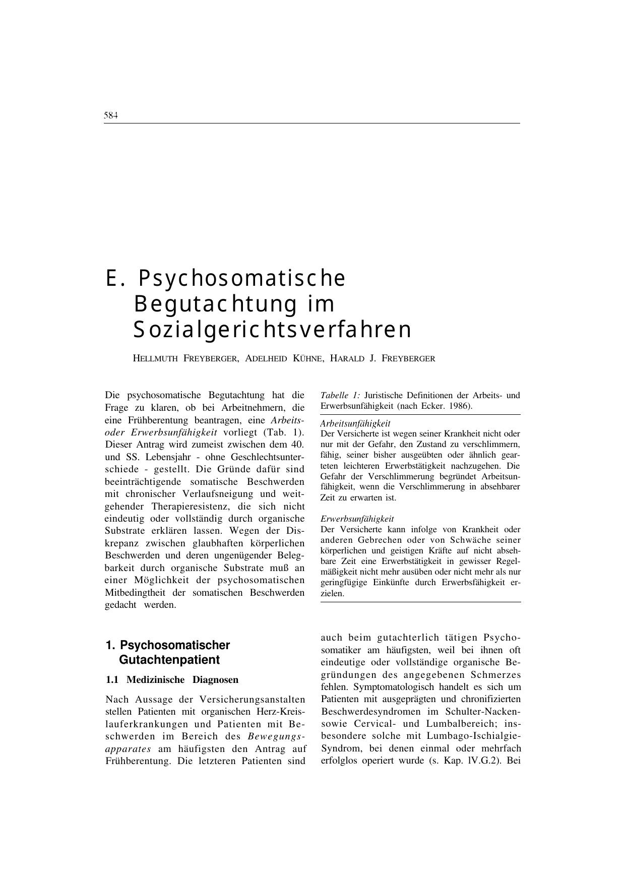 A.-E. Meyer, H. Freyberger, M. v. Kerekjarto, R. Liedtke & H. Speidel (Hrsg.): Jores Praktische Psychosomatik