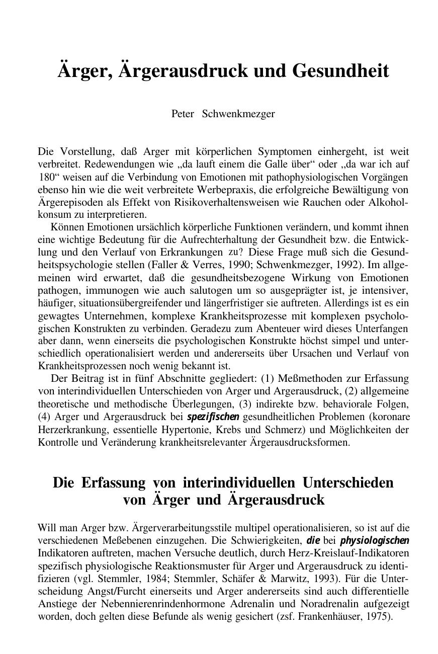Ralf Schwarzer (Hrsg.): Gesundheitspsychologie