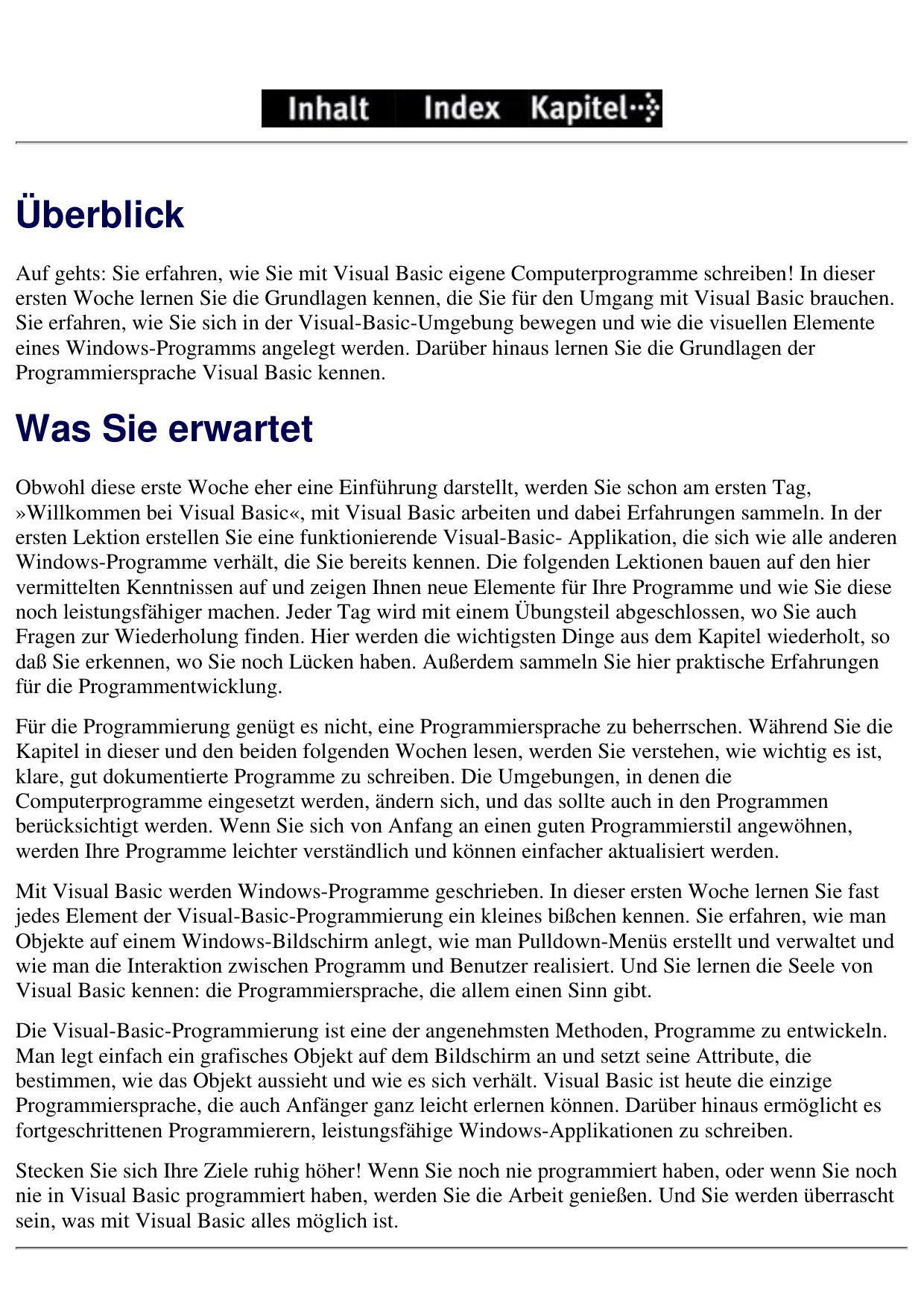 Inhaltsverzeichnis