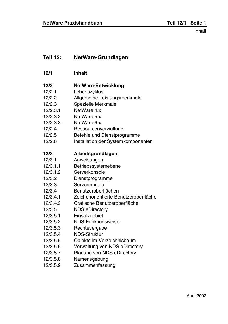 NetWare-Grundlagen