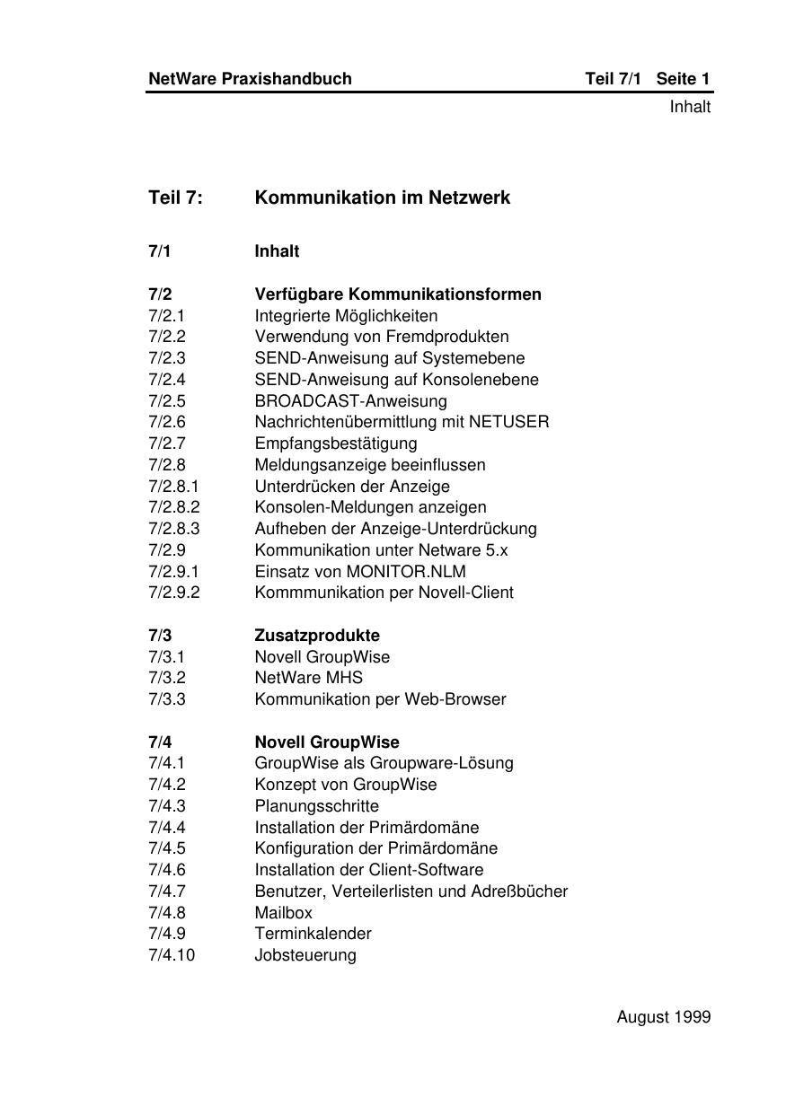 Kommunikation im Netzwerk