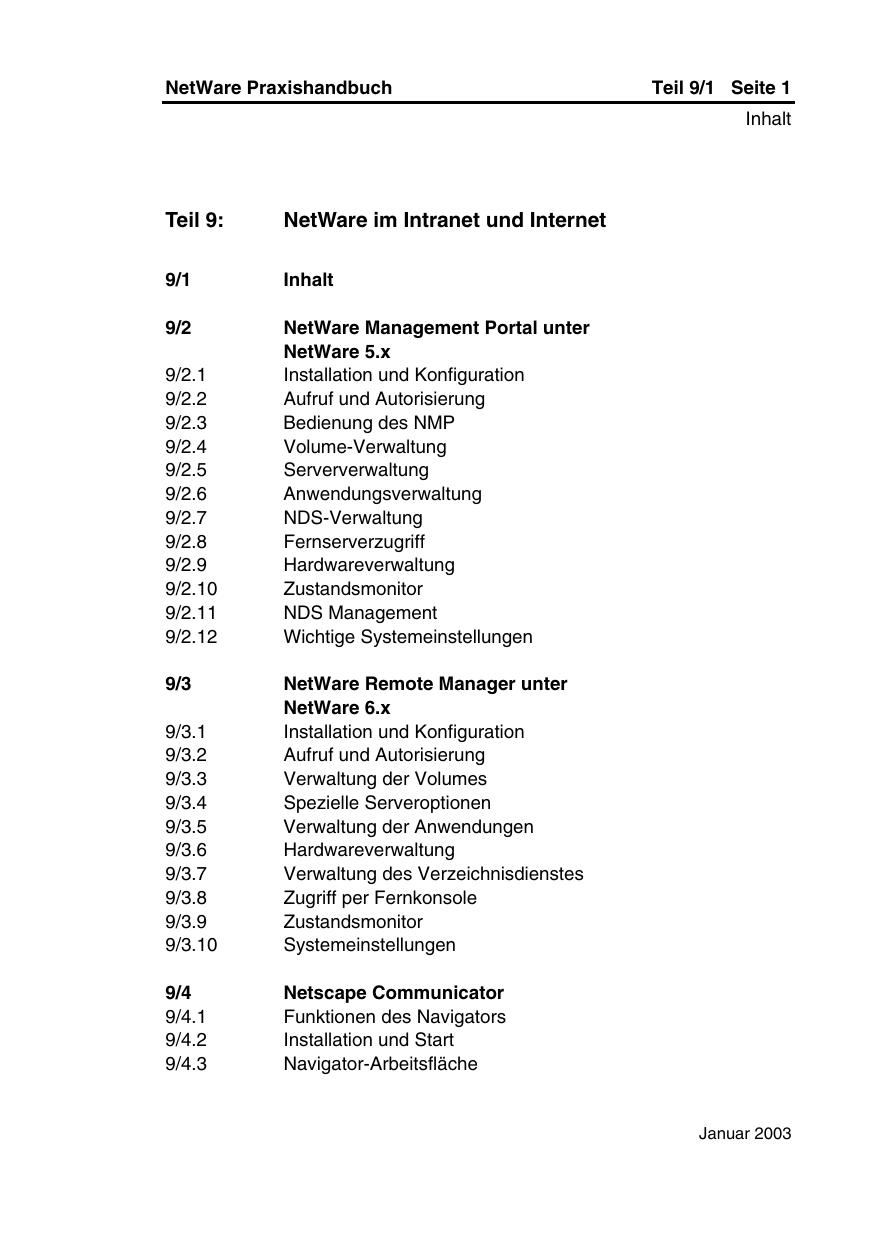 NetWare im Intranet und Internet