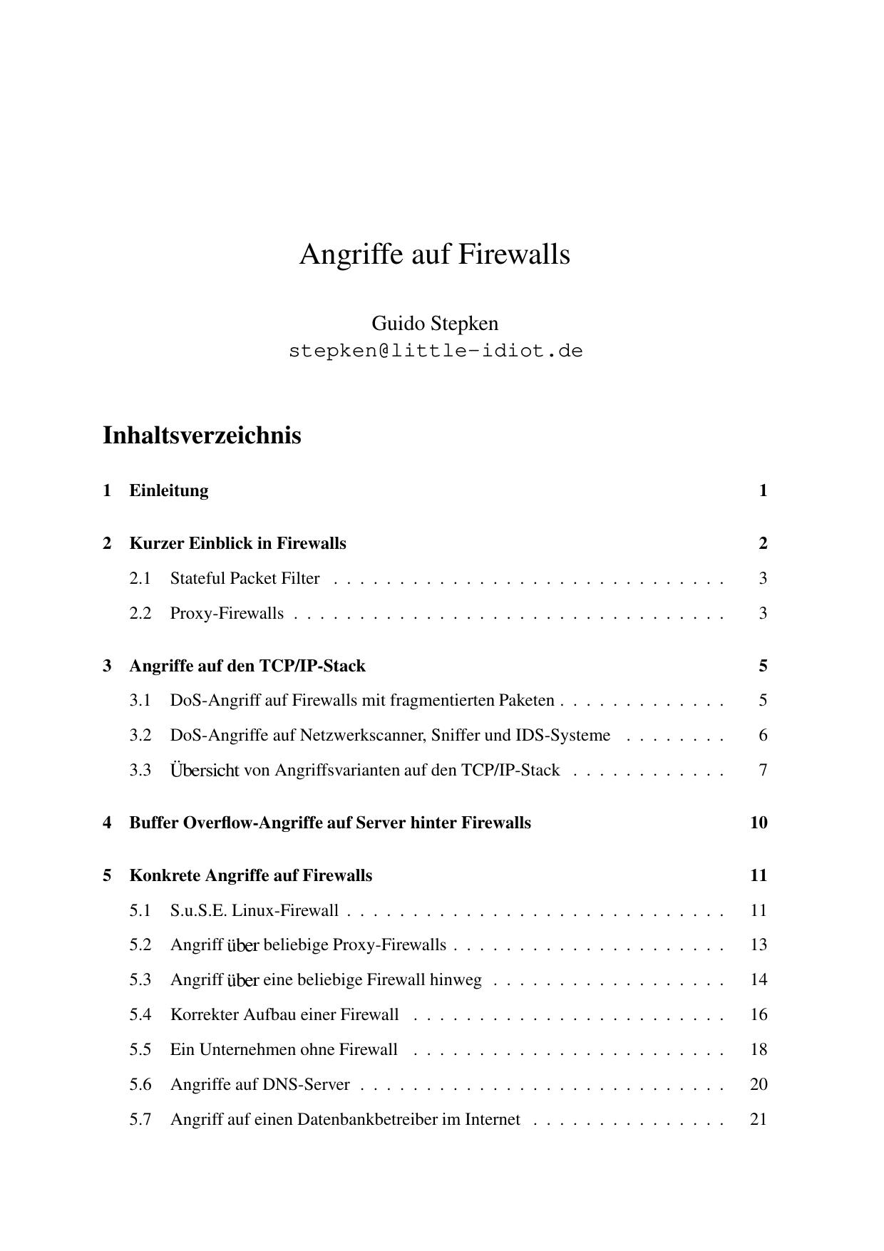 Angriffe auf Firewalls 1 1