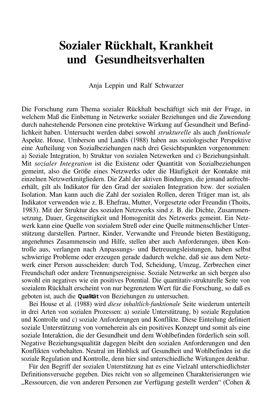 Ralf Schwarzer (Hrsg.): Gesundheitspsychologie