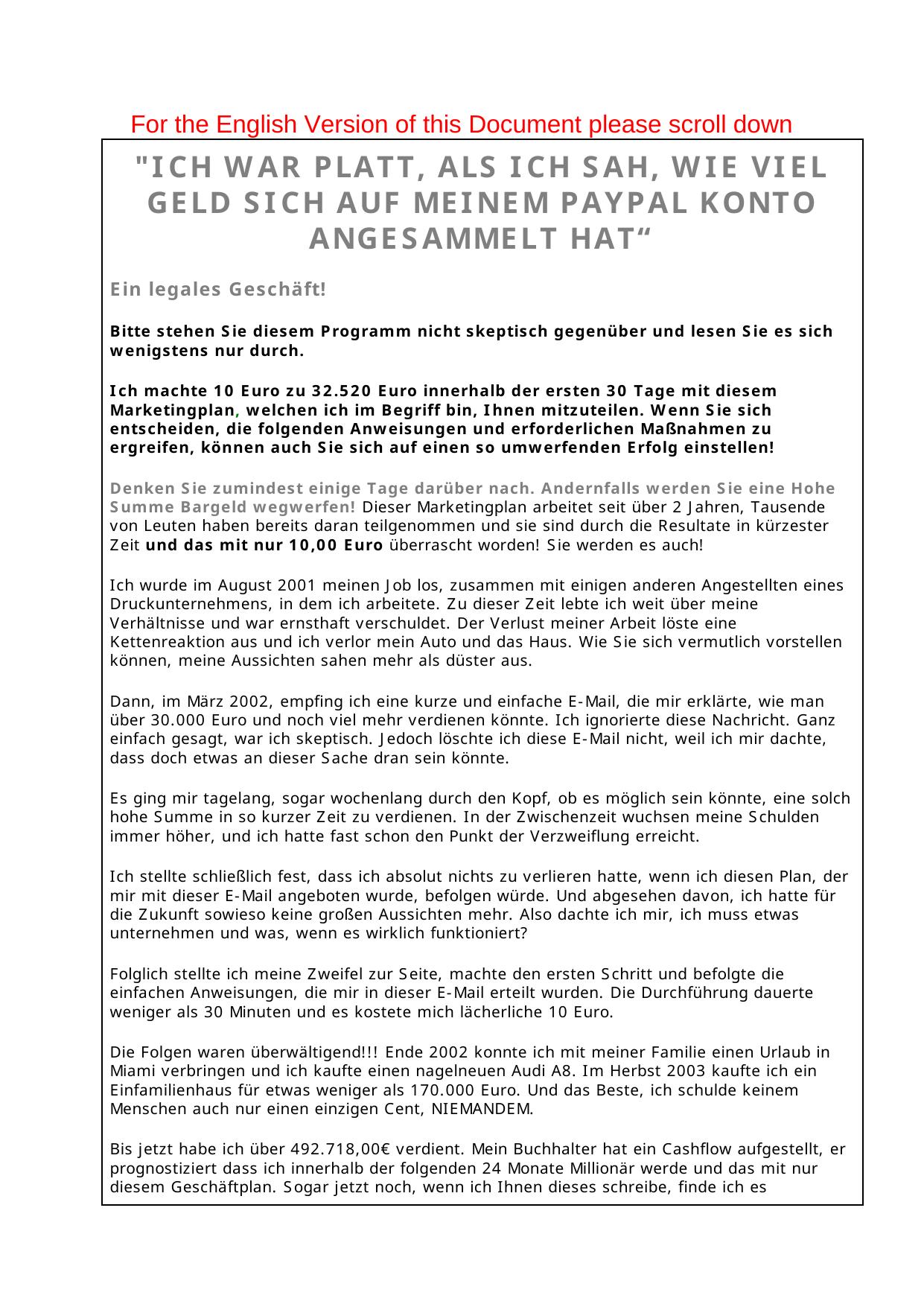 GELD VERDIENEN EINFACH GENIAL ABSOLUT LEGAL!