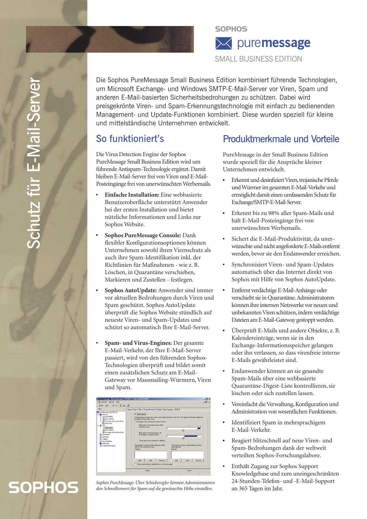 Sophos PureMessage SBE Factsheet