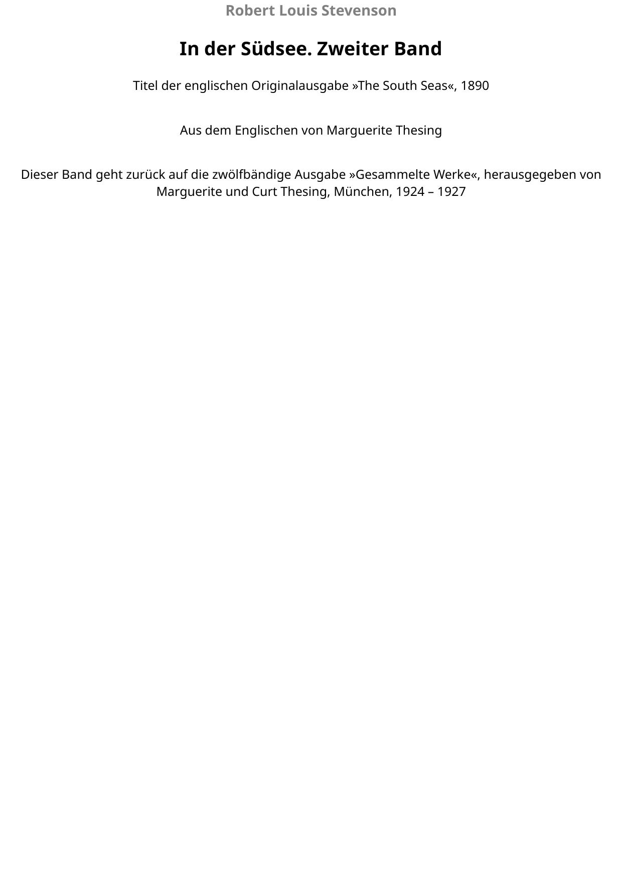 In der Südsee. Zweiter Band