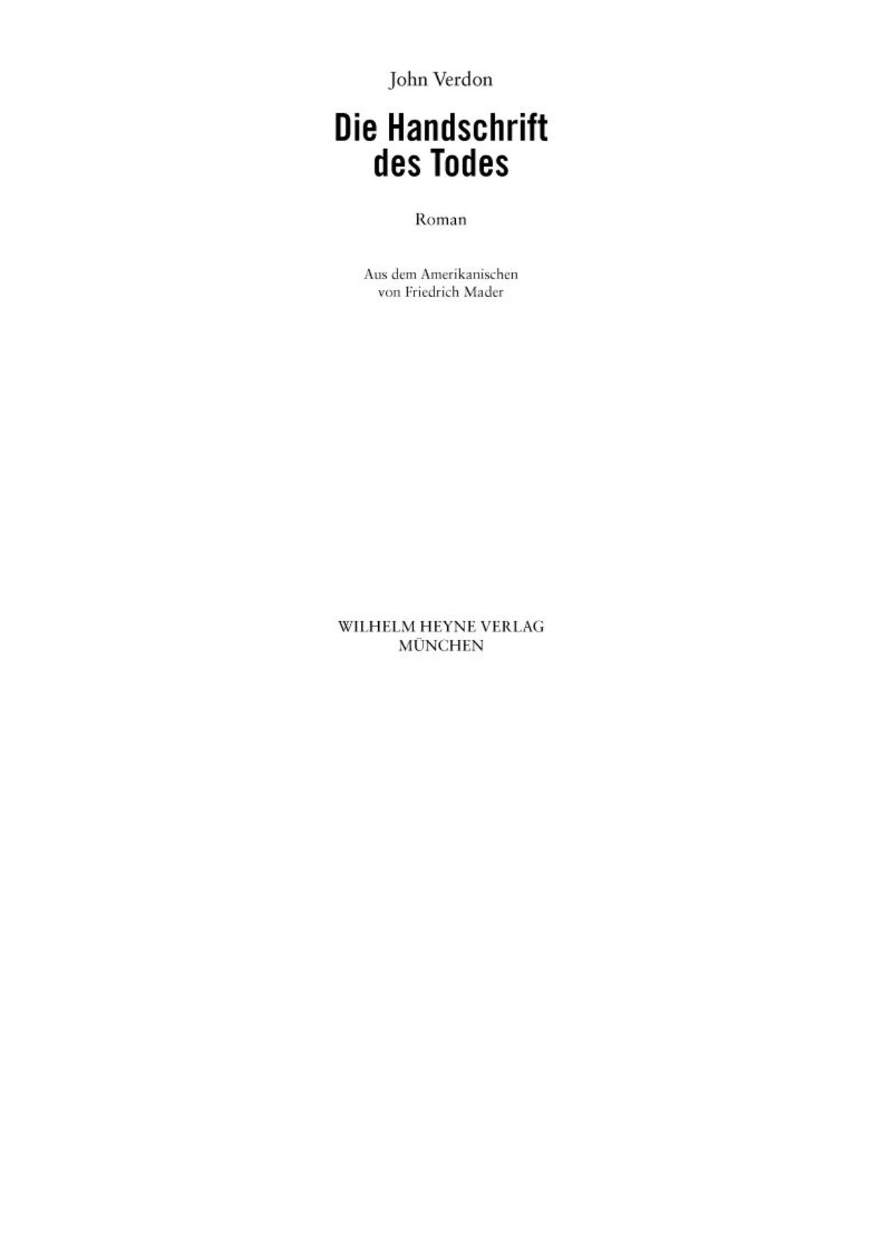 Die Handschrift des Todes - Verdon, J: Handschrift des Todes - Think of a number