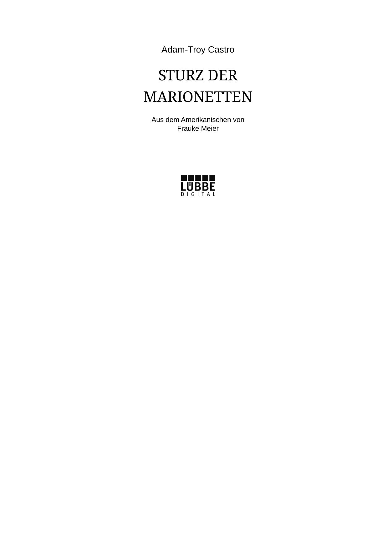 Sturz der Marionetten: SF-Thriller
