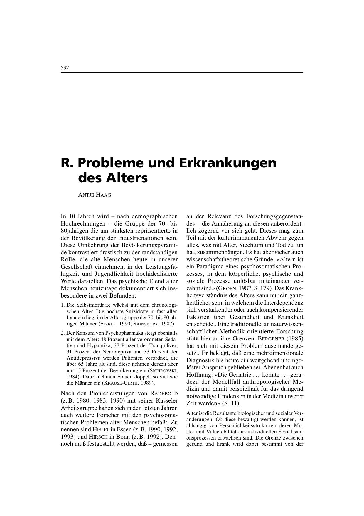 A.-E. Meyer, H. Freyberger, M. v. Kerekjarto, R. Liedtke & H. Speidel (Hrsg.): Jores Praktische Psychosomatik