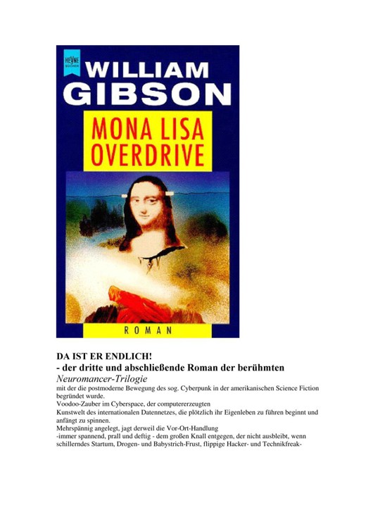 Mona Lisa Overdrive
