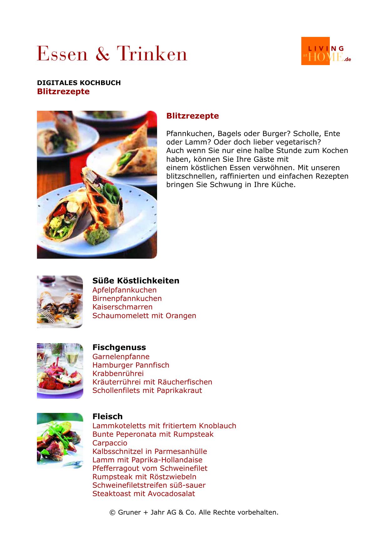 Kochbuch Blitzrezepte